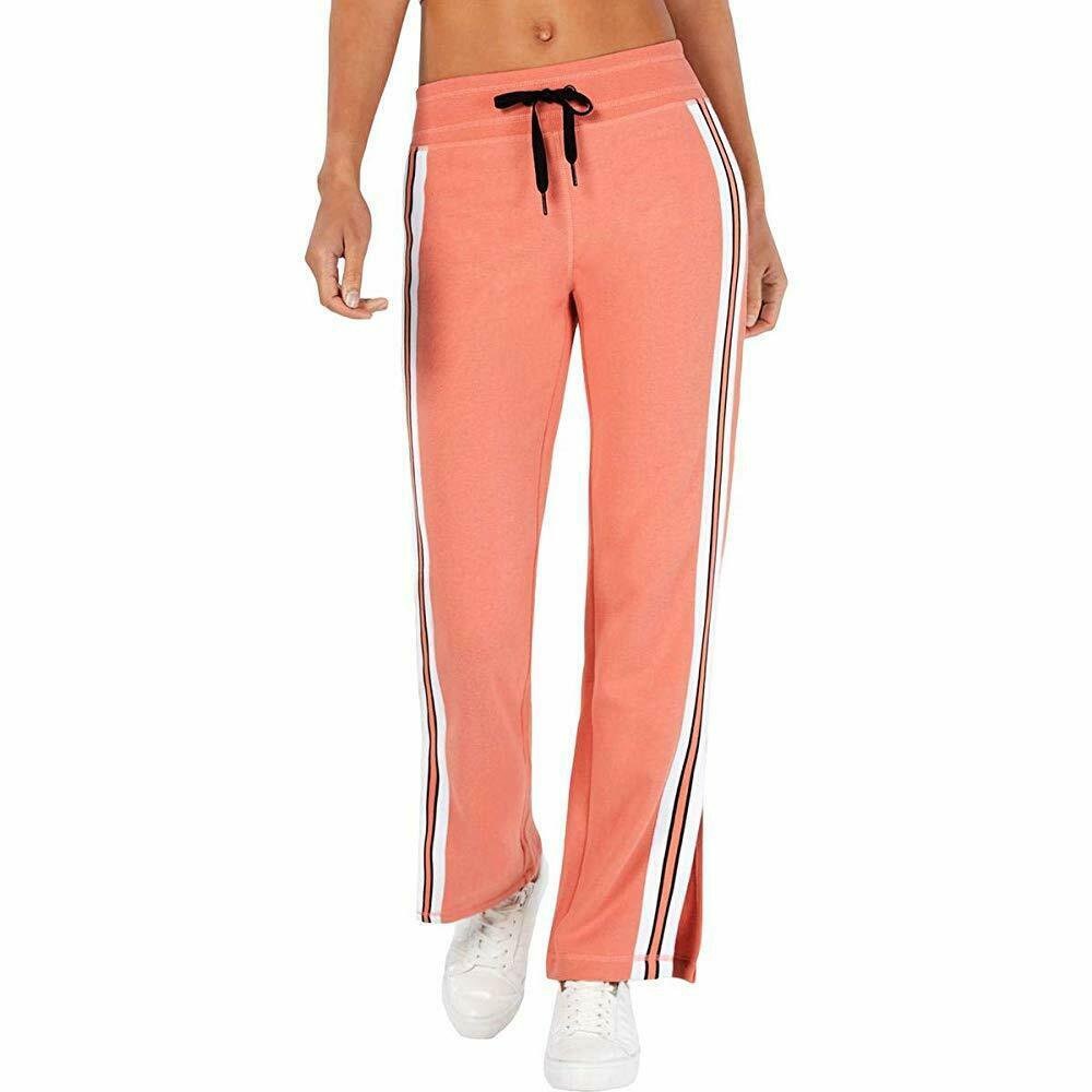 Calvin Klein Performance Striped Slit-Leg Pants - Picture 1 of 2